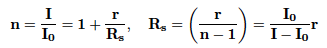 m=I/I0=1+r/Rs